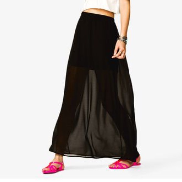 Semi-sheer Maxi Skirt - Picture 2 of 5